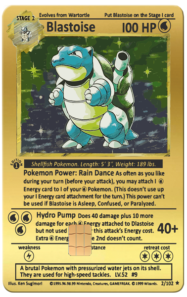 Blastoise Metal Card