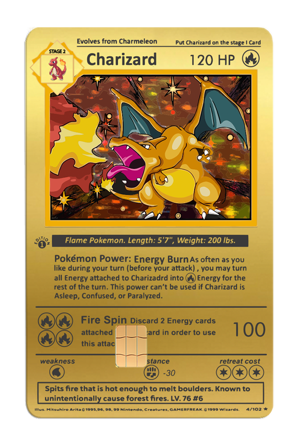 Flame-Bearer Charizard Card - Metallic Edition