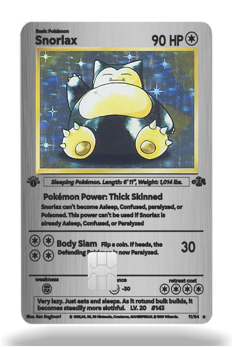 Snorlax Custom Metal Credit Card BLAQ CARDS Snorlax Custom Metal Credit Card BLAQ CARDS