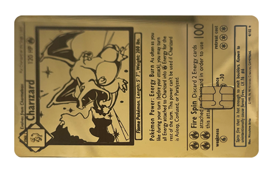 Charizard 1st Edition Card BLAQ CARDS Charizard 1st Edition Card BLAQ CARDS