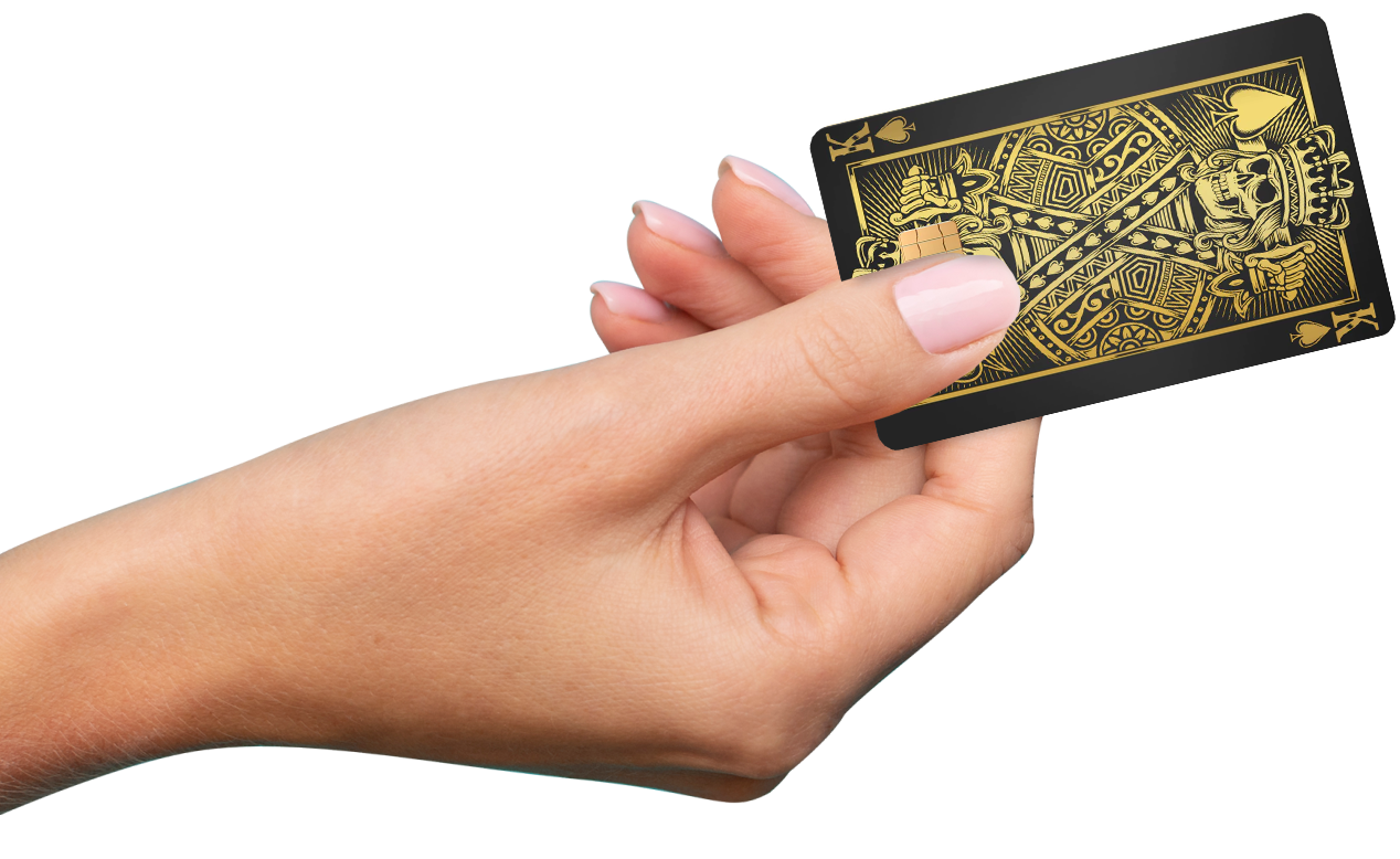 BLAQ CARDS CLIENT HOLDING METAL CREDIT CARD 