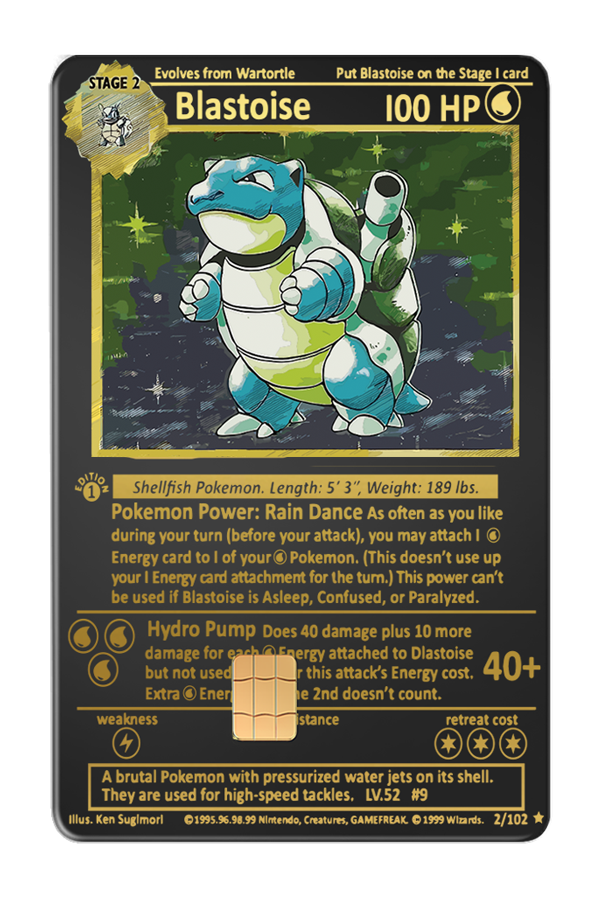 Blastoise Metal Card