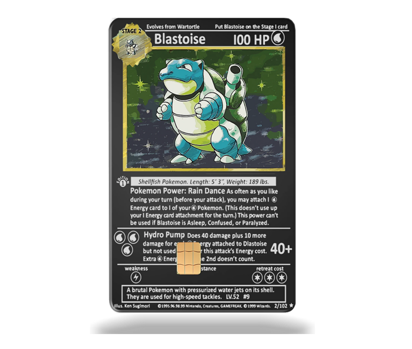Blastoise Metal Card