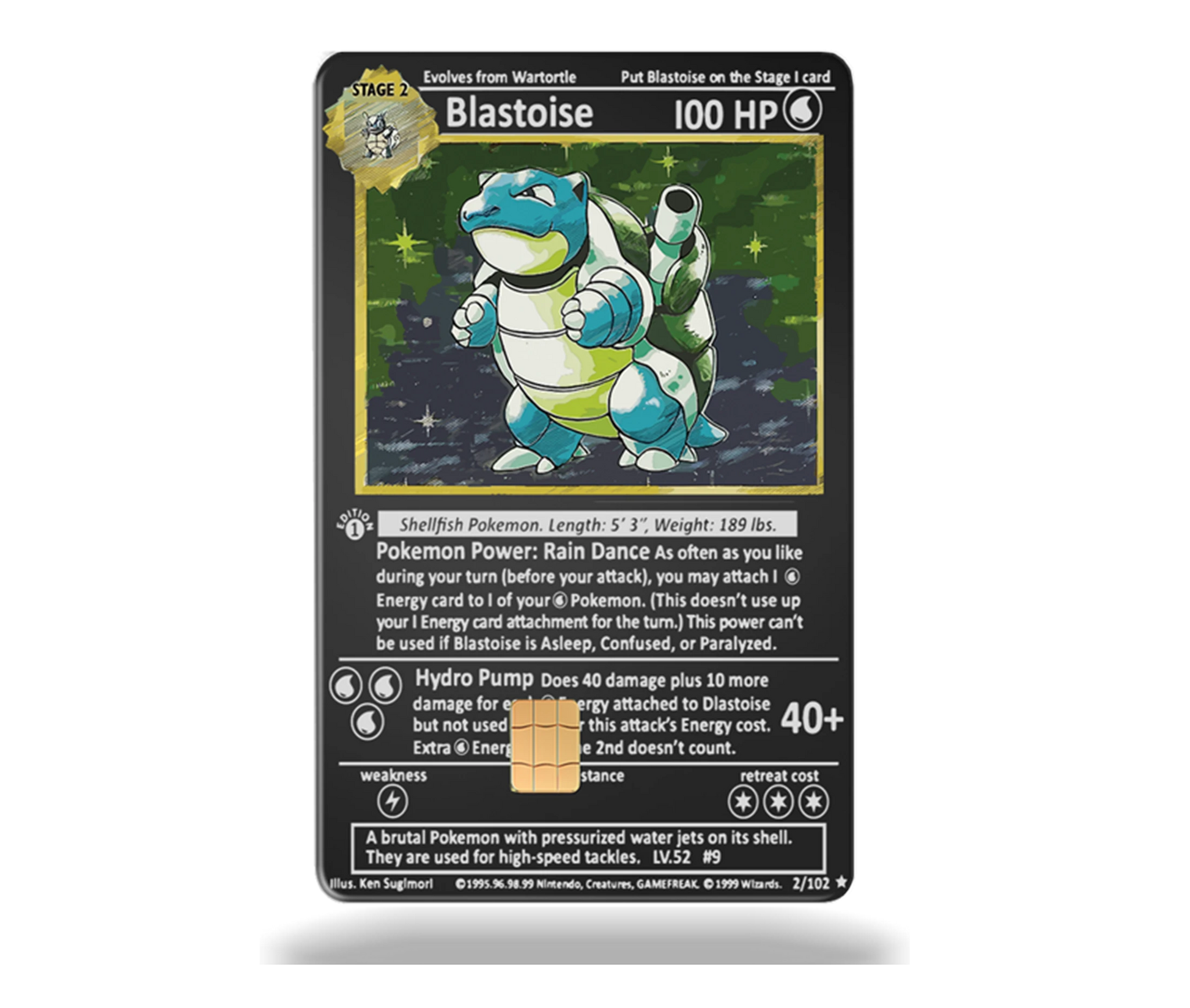 metal pokemon card Blastoise Metal Card – BLAQ CARDS