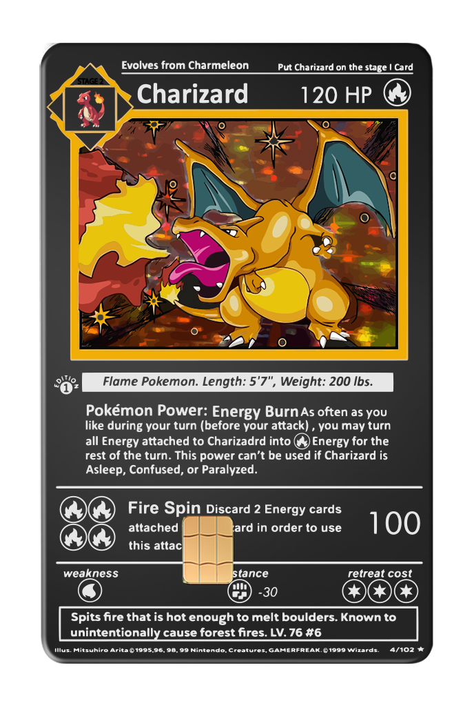 Flame-Bearer Charizard Card - Metallic Edition Flame-Bearer Charizard Card - Metallic Edition